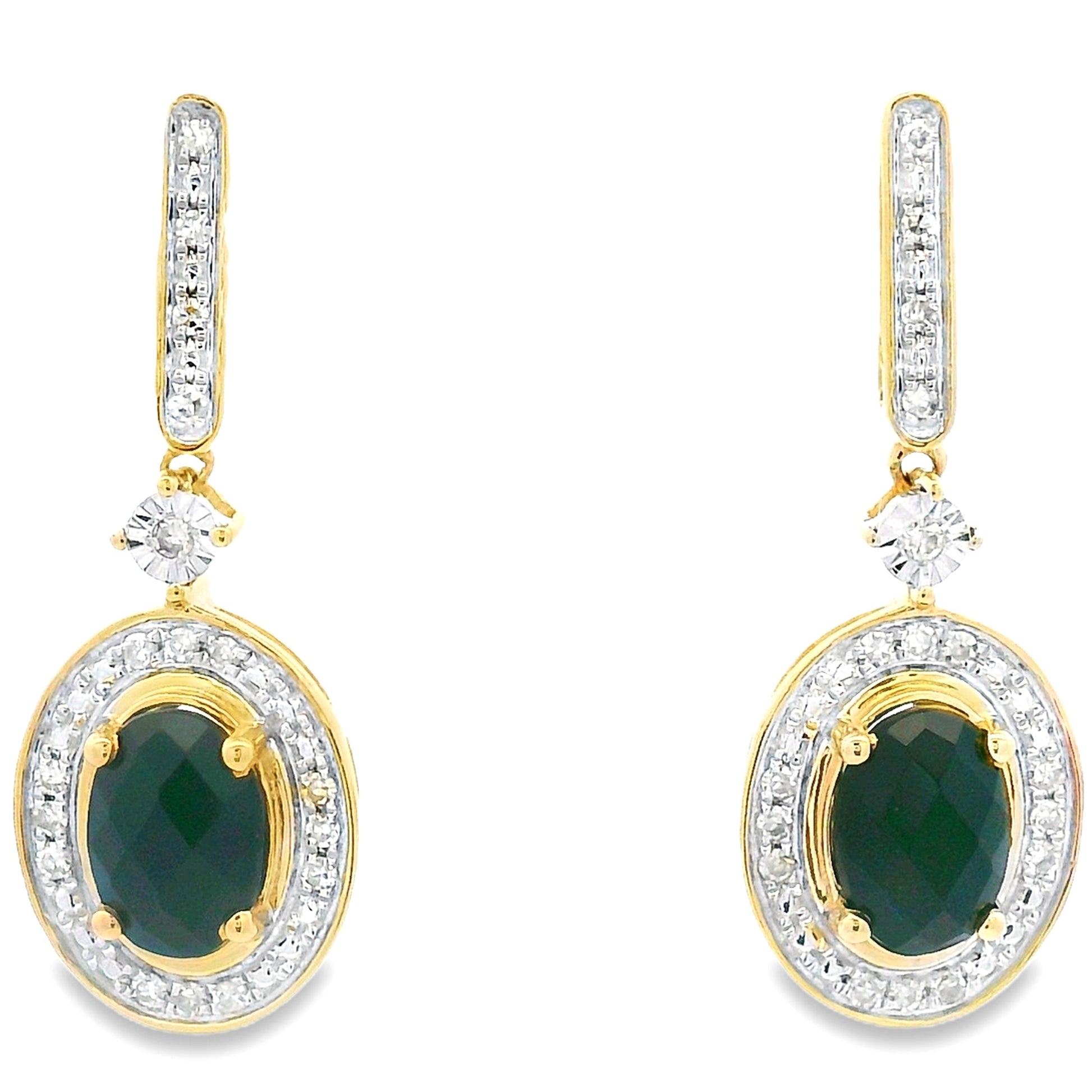 1.06ct Onyx Diamond Dangle Earrings 10KT Yellow Gold Bids.com