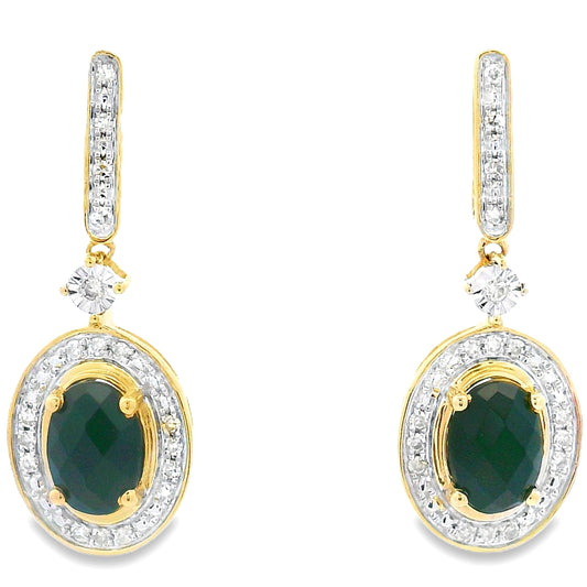 1.06ct Onyx Diamond Dangle Earrings 10KT Yellow Gold Bids.com