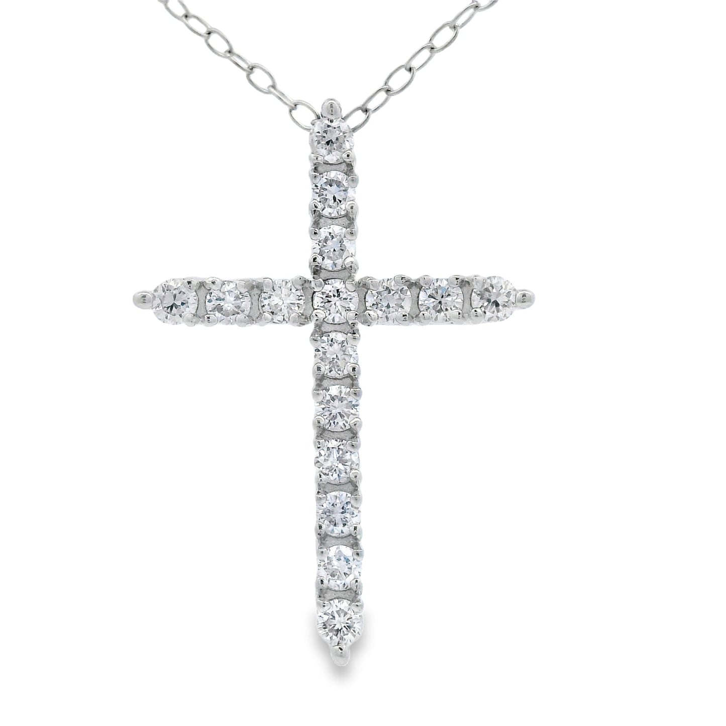 Genuine .65ct Cross Religious Pendant Sterling Silver Bids.com