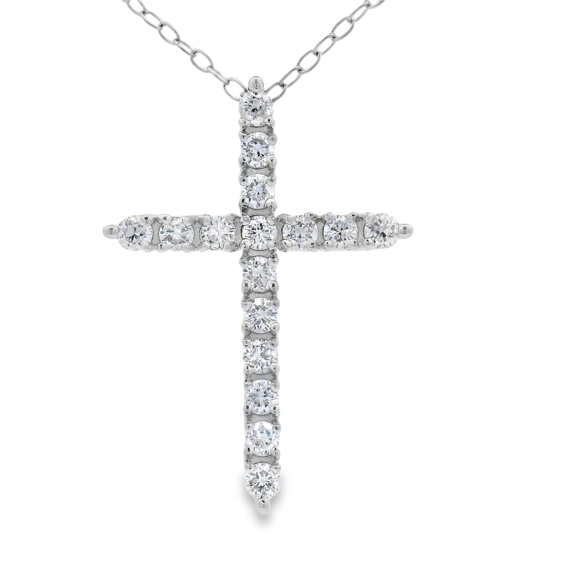 Genuine .65ct Cross Religious Pendant Sterling Silver Bids.com