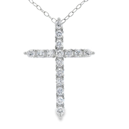 Genuine .65ct Cross Religious Pendant Sterling Silver Bids.com