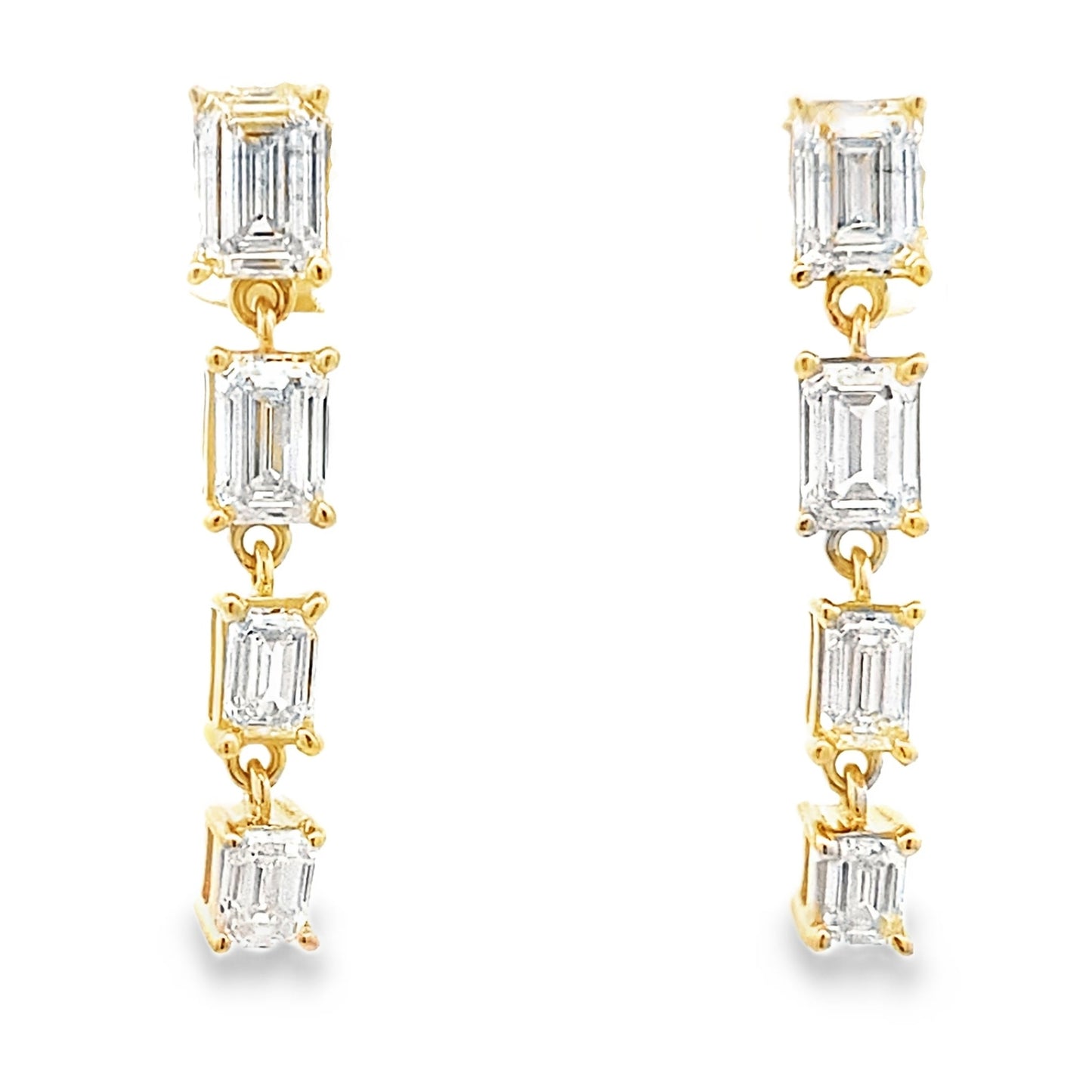 Lab Grown Diamond Dangle Earrings 14KT Yellow Gold Bids.com