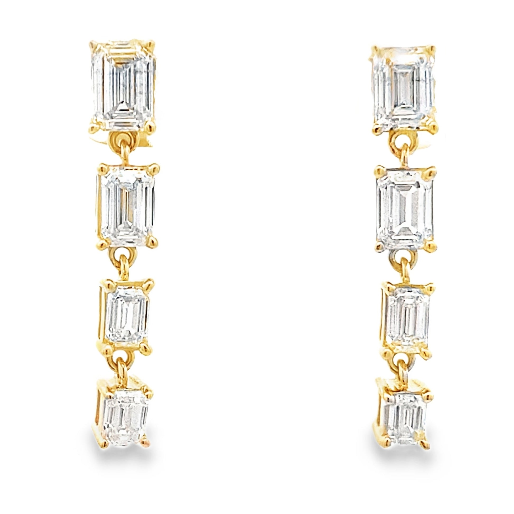Lab Grown Diamond Dangle Earrings 14KT Yellow Gold Bids.com