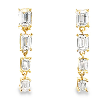 Lab Grown Diamond Dangle Earrings 14KT Yellow Gold Bids.com