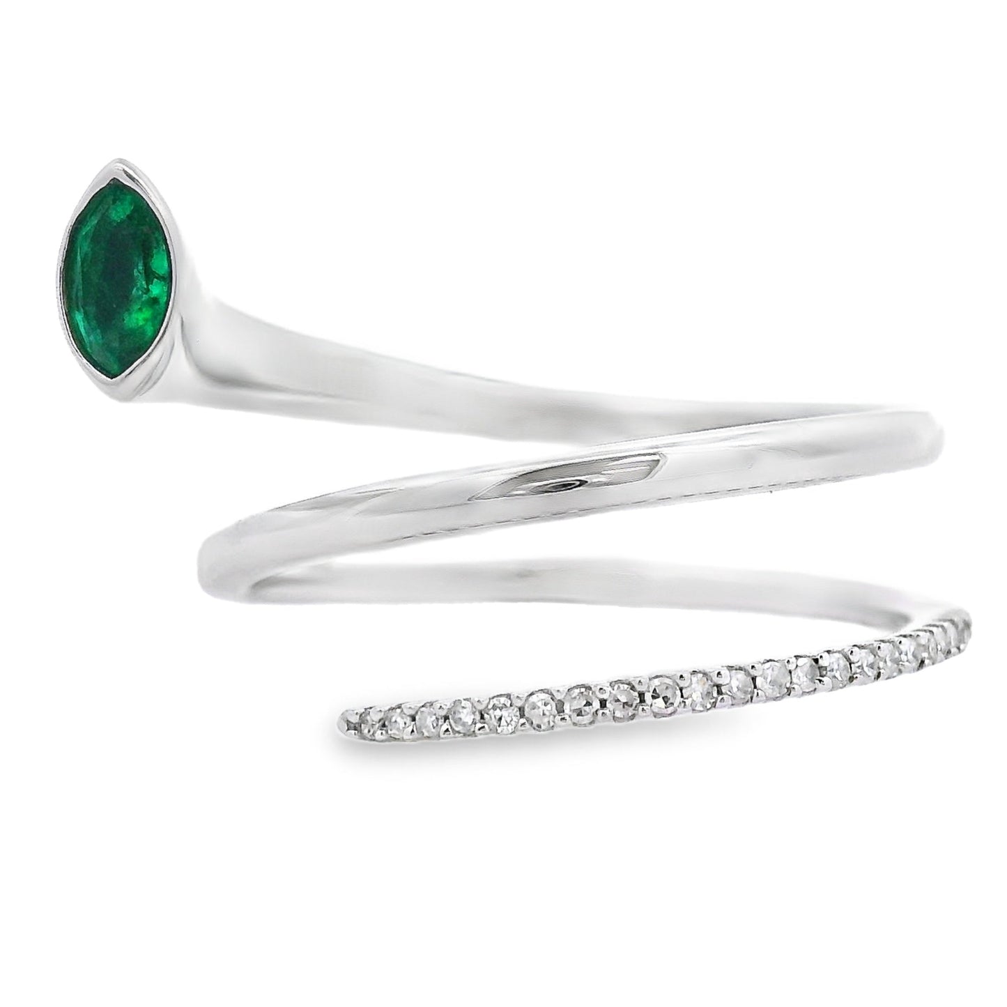 Genuine .75ct Emerald Diamond Ring 14KT White Gold Bids.com