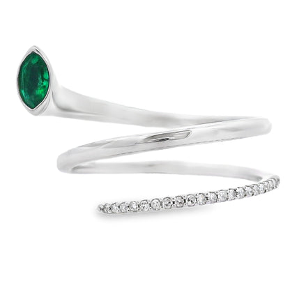 Genuine .75ct Emerald Diamond Ring 14KT White Gold Bids.com