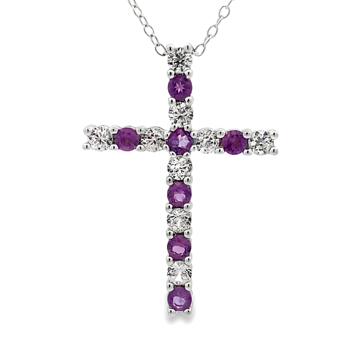 .50ct Amethyst Cross Religious Pendant Sterling Silver Bids.com