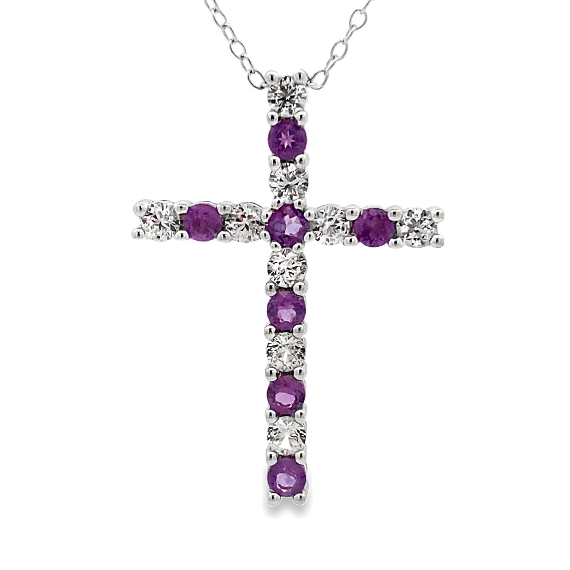 .50ct Amethyst Cross Religious Pendant Sterling Silver Bids.com