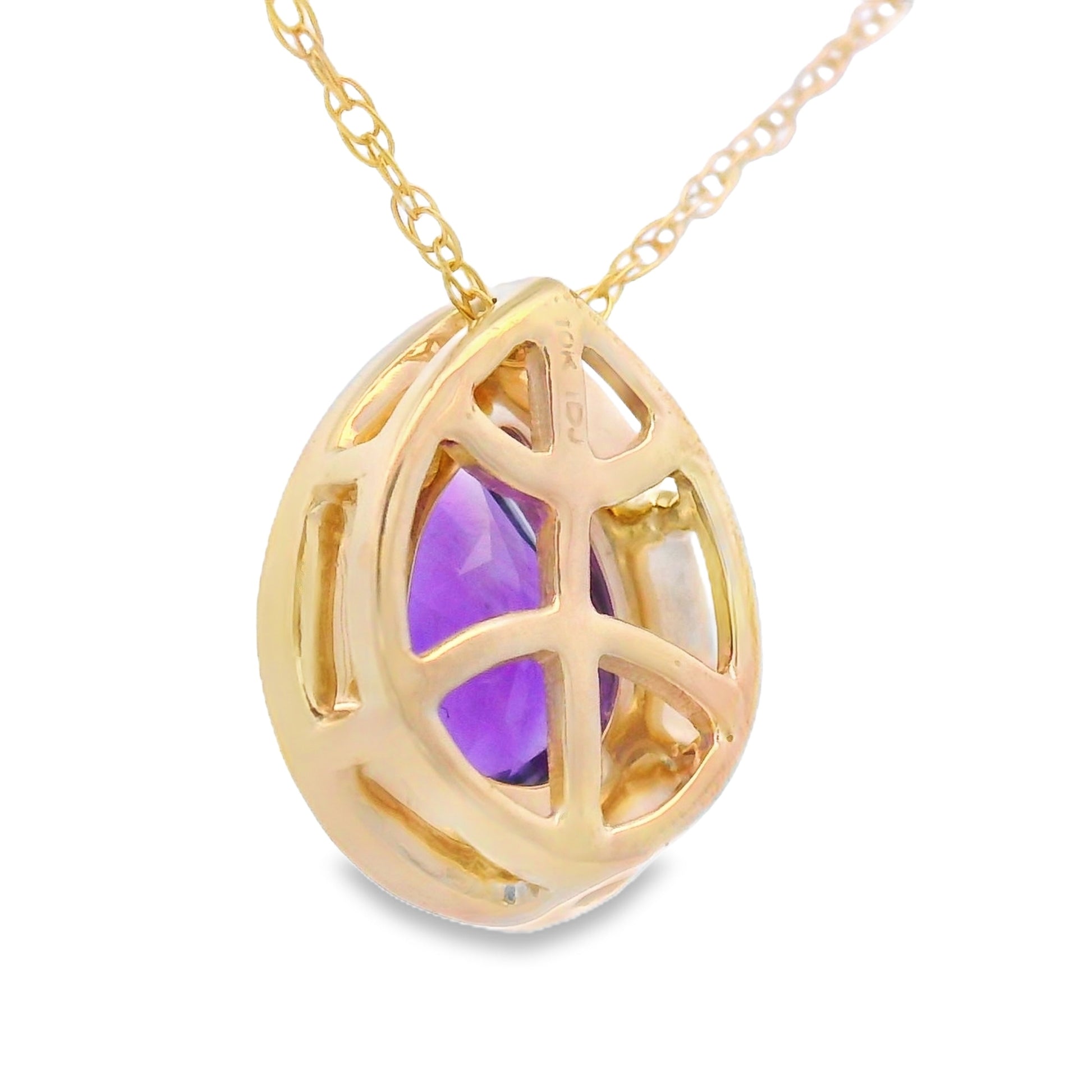 Amethyst Diamond Fashion Pendants 10KT Yellow Gold Bids.com