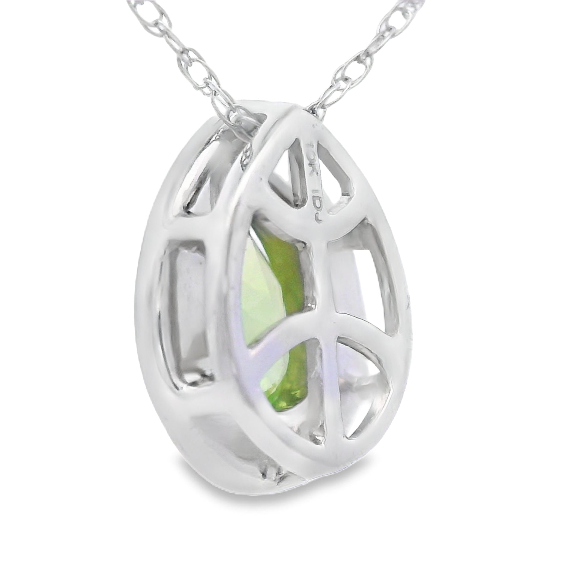 .47ct Peridot Diamond Fashion Pendants 10KT White Gold Bids.com