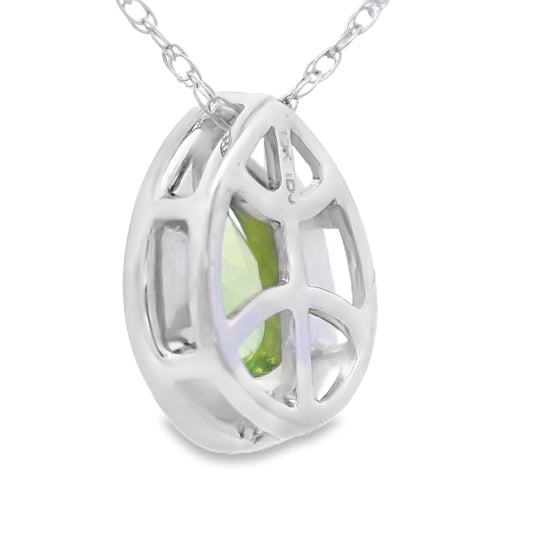 .47ct Peridot Diamond Fashion Pendants 10KT White Gold Bids.com