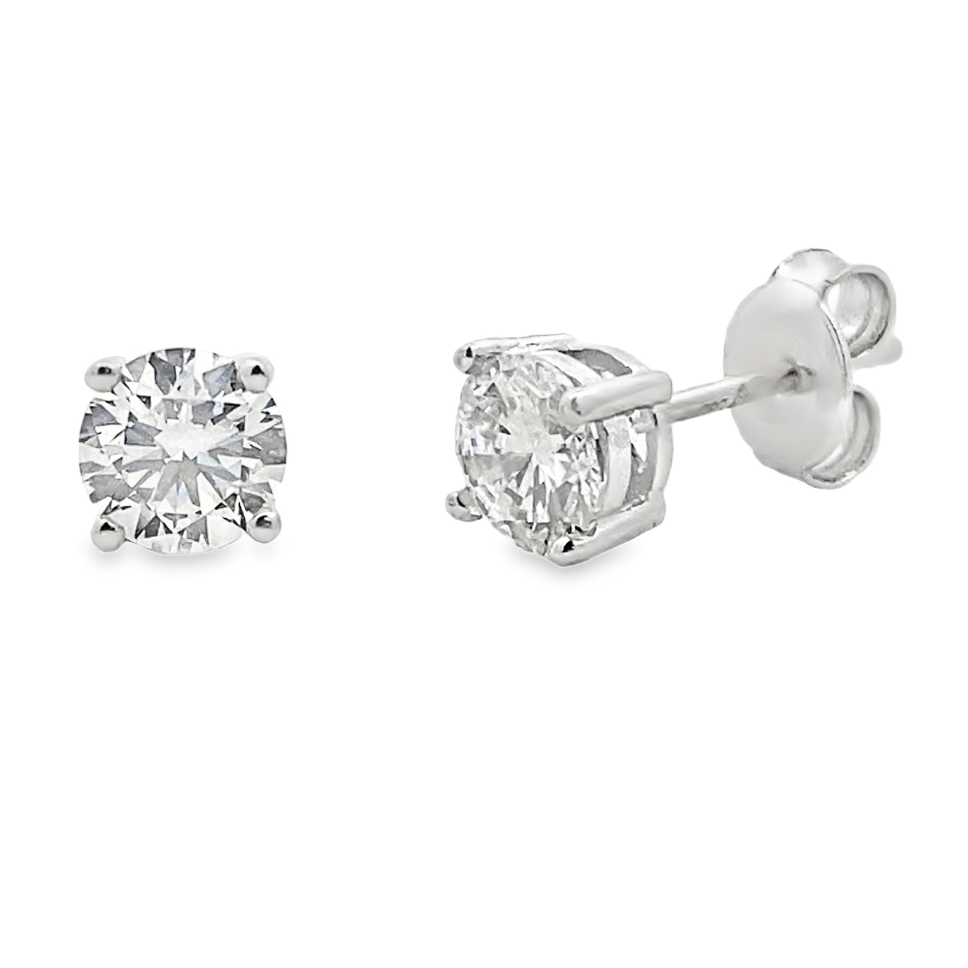 1.00ct Lab Grown Diamond Stud Earrings Sterling Silver Bids.com