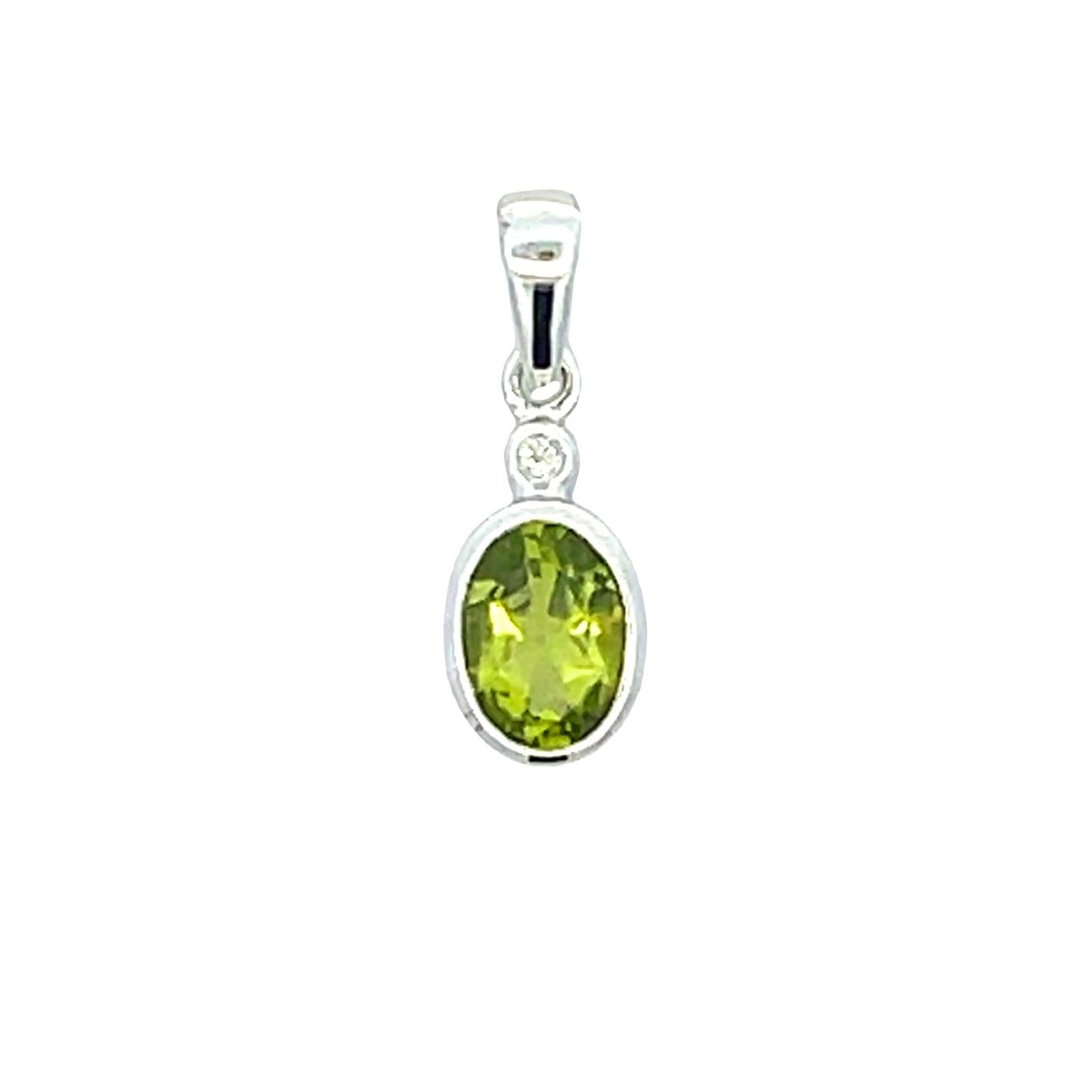 .50ct Peridot Diamond Fashion Pendants 10KT White Gold Bids.com