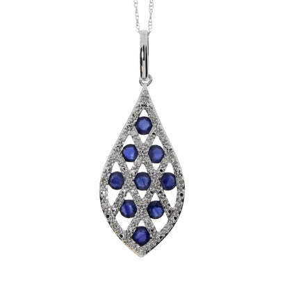 .58ct Sapphire Diamond Fashion Pendants 14KT White Gold Bids.com