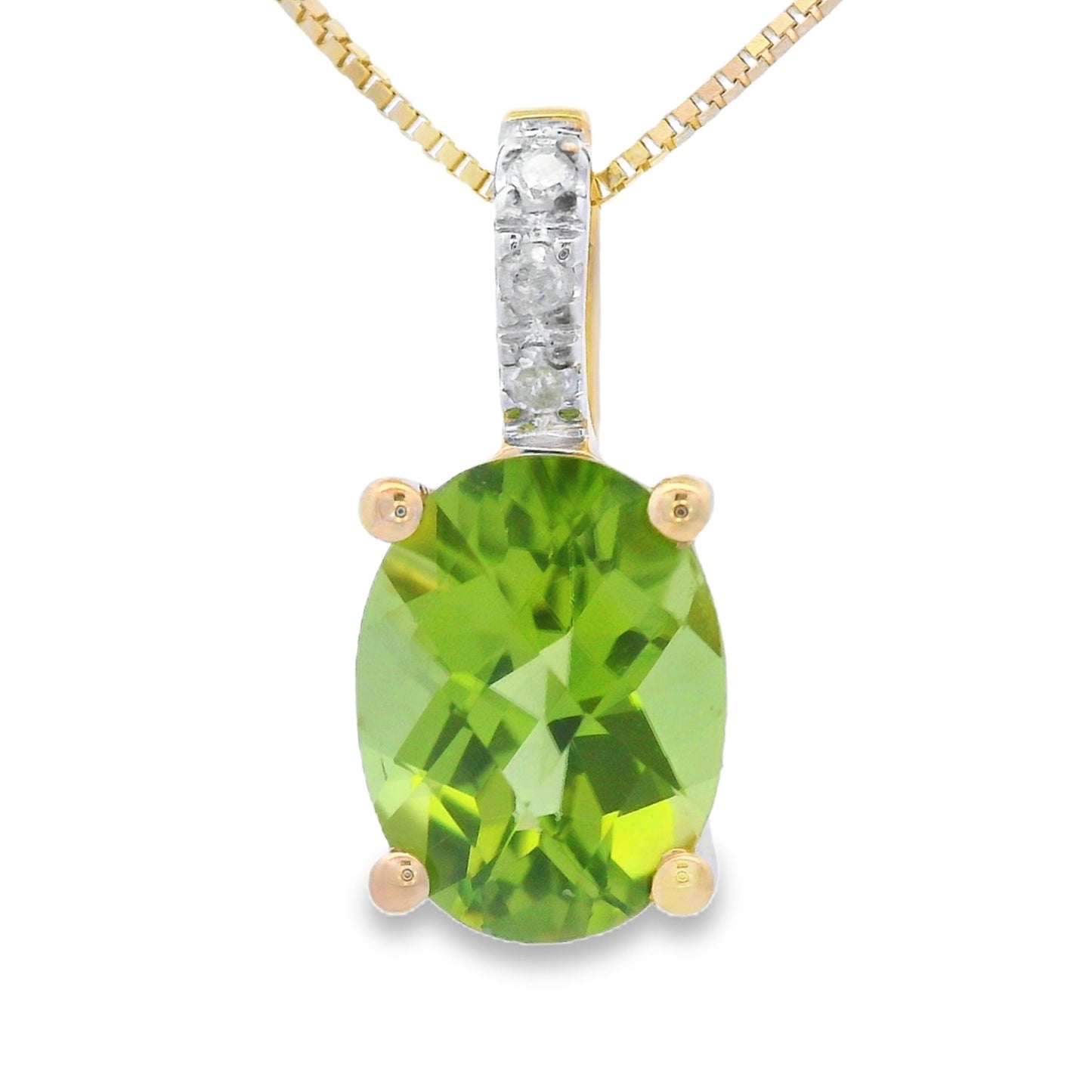 Peridot Diamond Fashion Pendants 10KT Yellow Gold Bids.com