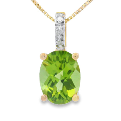 Peridot Diamond Fashion Pendants 10KT Yellow Gold Bids.com