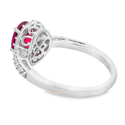 Created Ruby Created Sapphire Ring Sterling Silver Bids.com