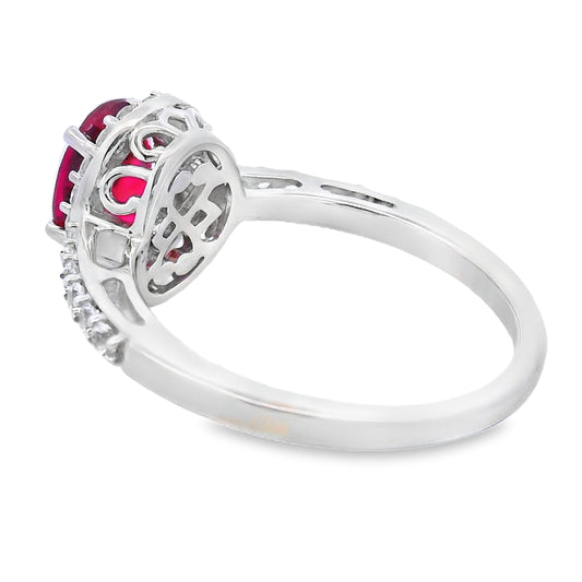 Created Ruby Created Sapphire Ring Sterling Silver Bids.com