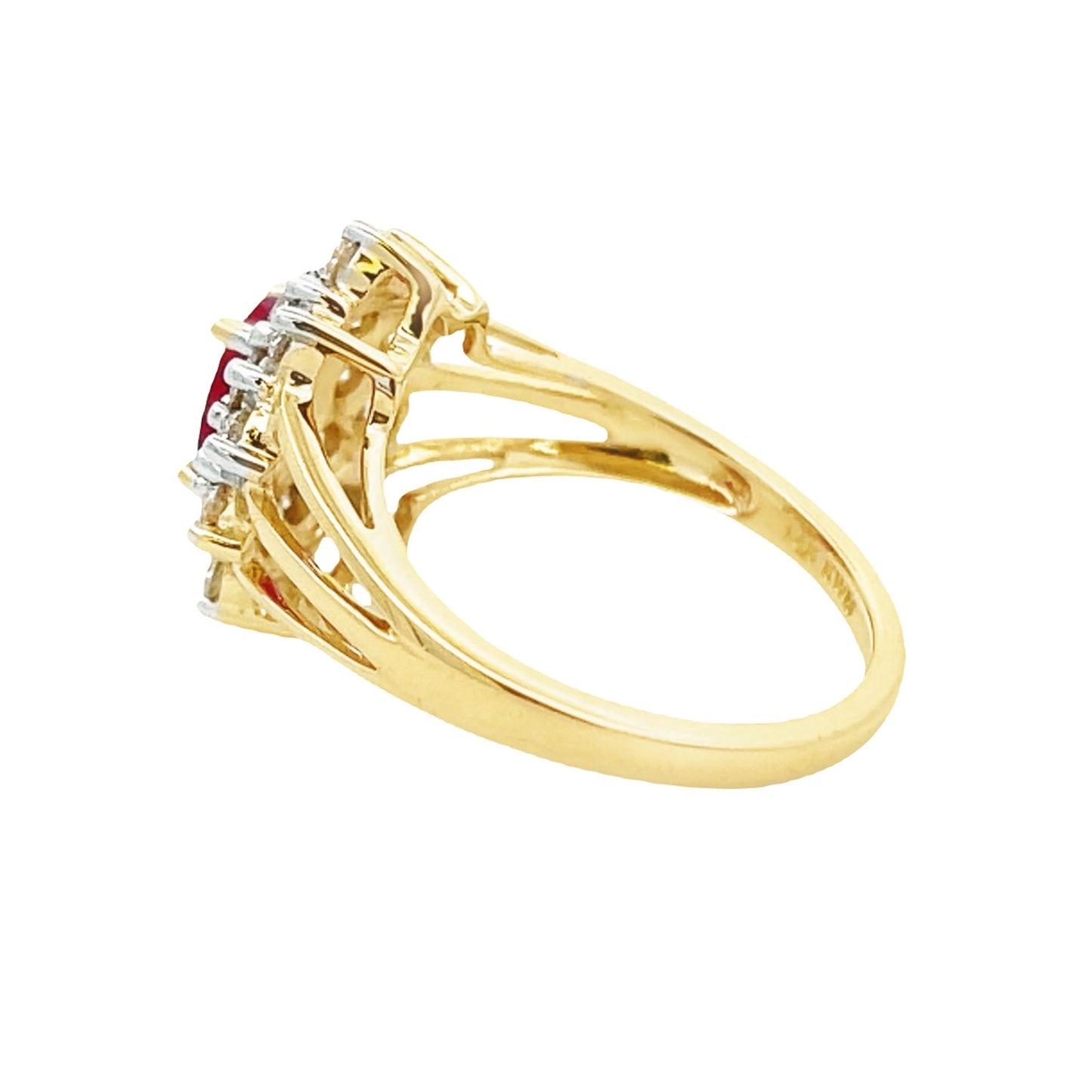 Genuine 1.65ct Ruby Diamond Ring 14KT Yellow Gold Bids.com