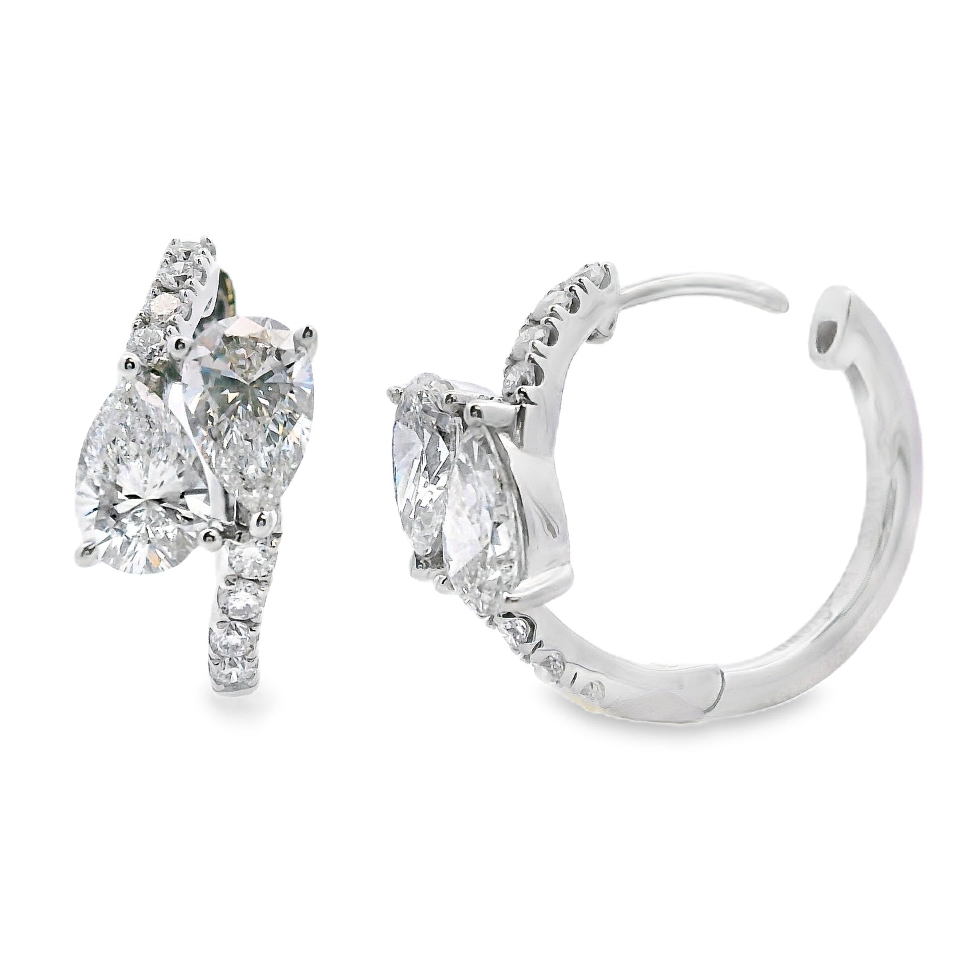 1.50ct Lab Grown Diamond Hoop Earrings 10KT White Gold Bids.com