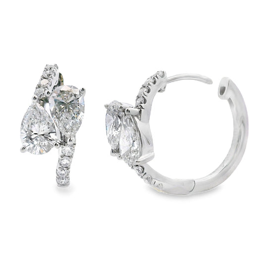 1.50ct Lab Grown Diamond Hoop Earrings 10KT White Gold Bids.com