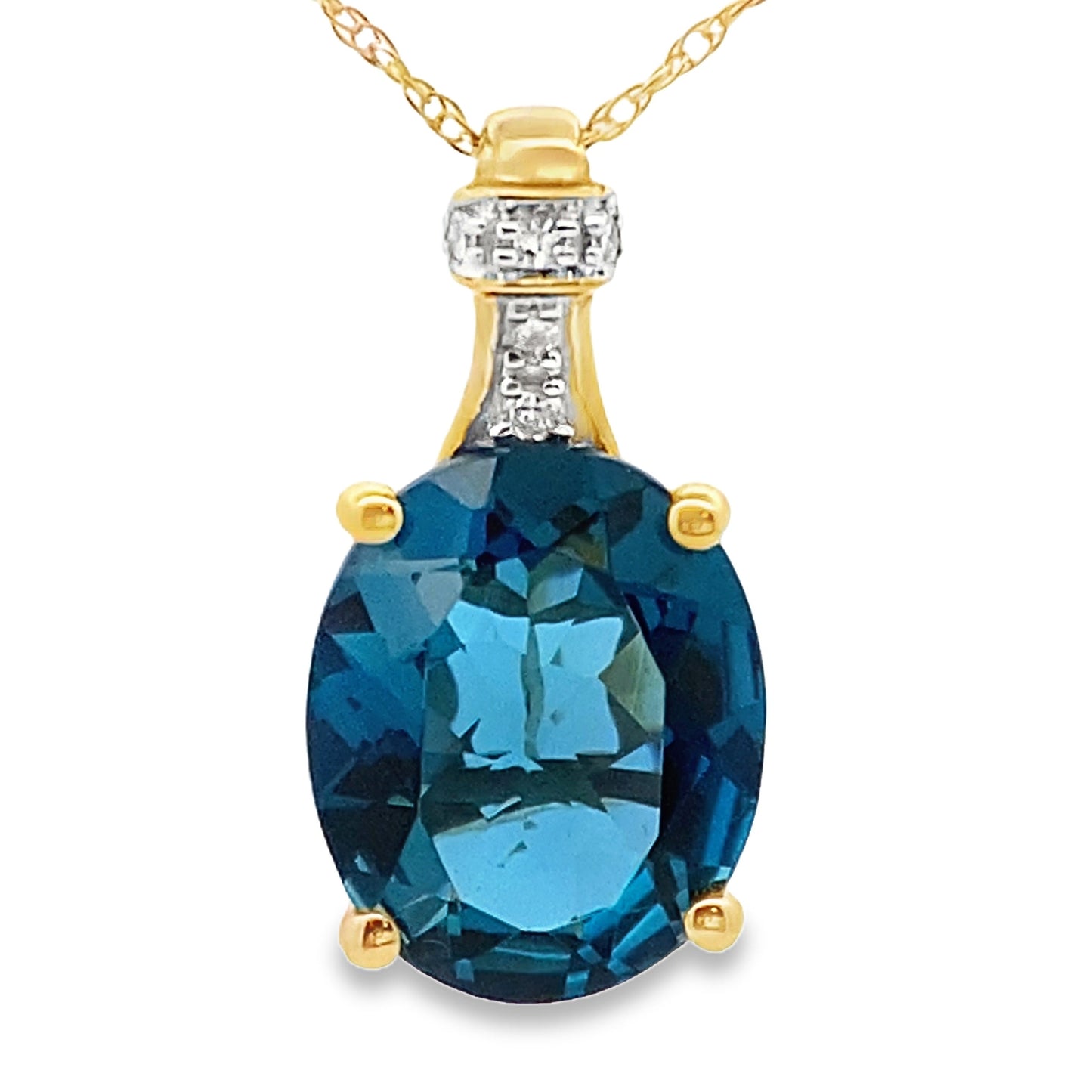 London Blue Topaz Fashion Pendants 10KT Yellow Gold Bids.com