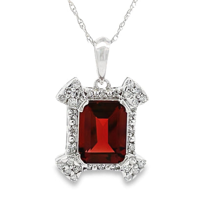 1.87ct Garnet Diamond Fashion Pendants 10KT White Gold Bids.com