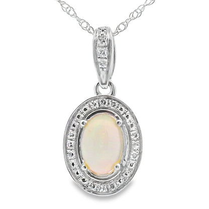 .04ct Opal Diamond Fashion Pendants 10KT White Gold Bids.com