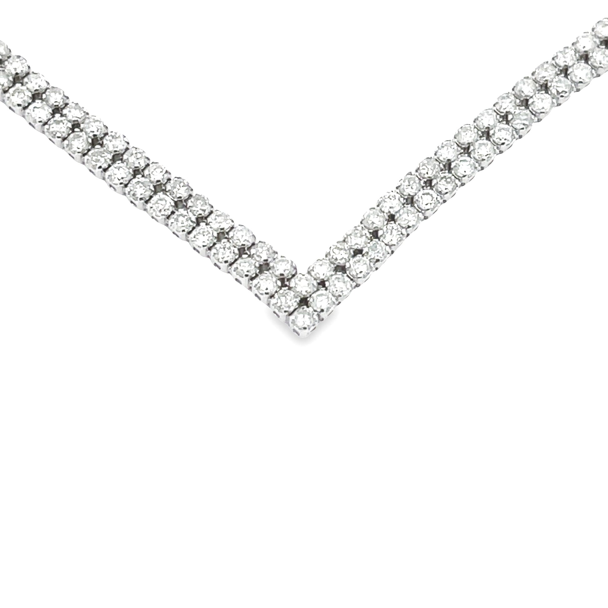 Natural 7.00ct Diamond Tennis Necklace 14KT White Gold Bids.com
