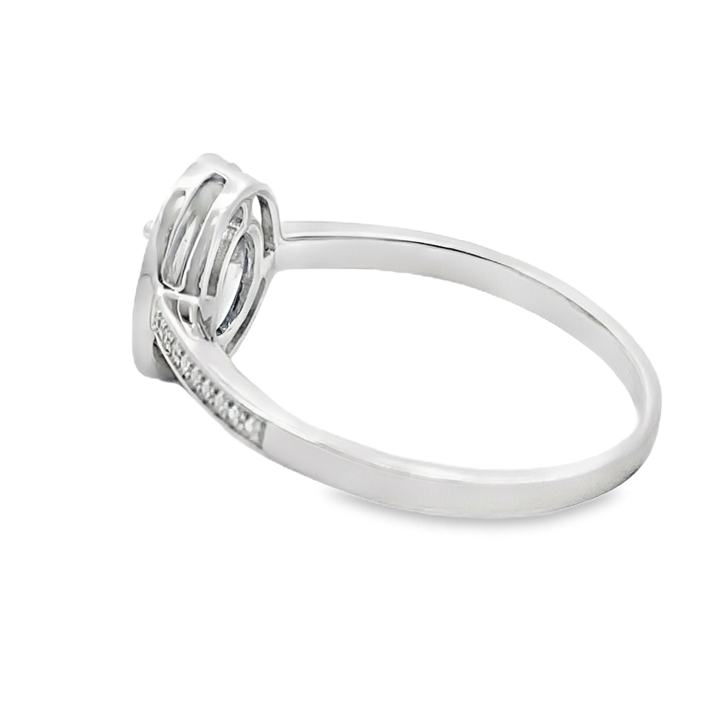 Genuine .67ct Sapphire Diamond Ring 10KT White Gold Bids.com