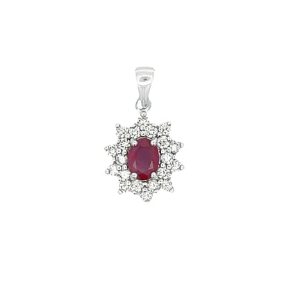 1.65ct Ruby Diamond Fashion Pendants 14KT White Gold Bids.com