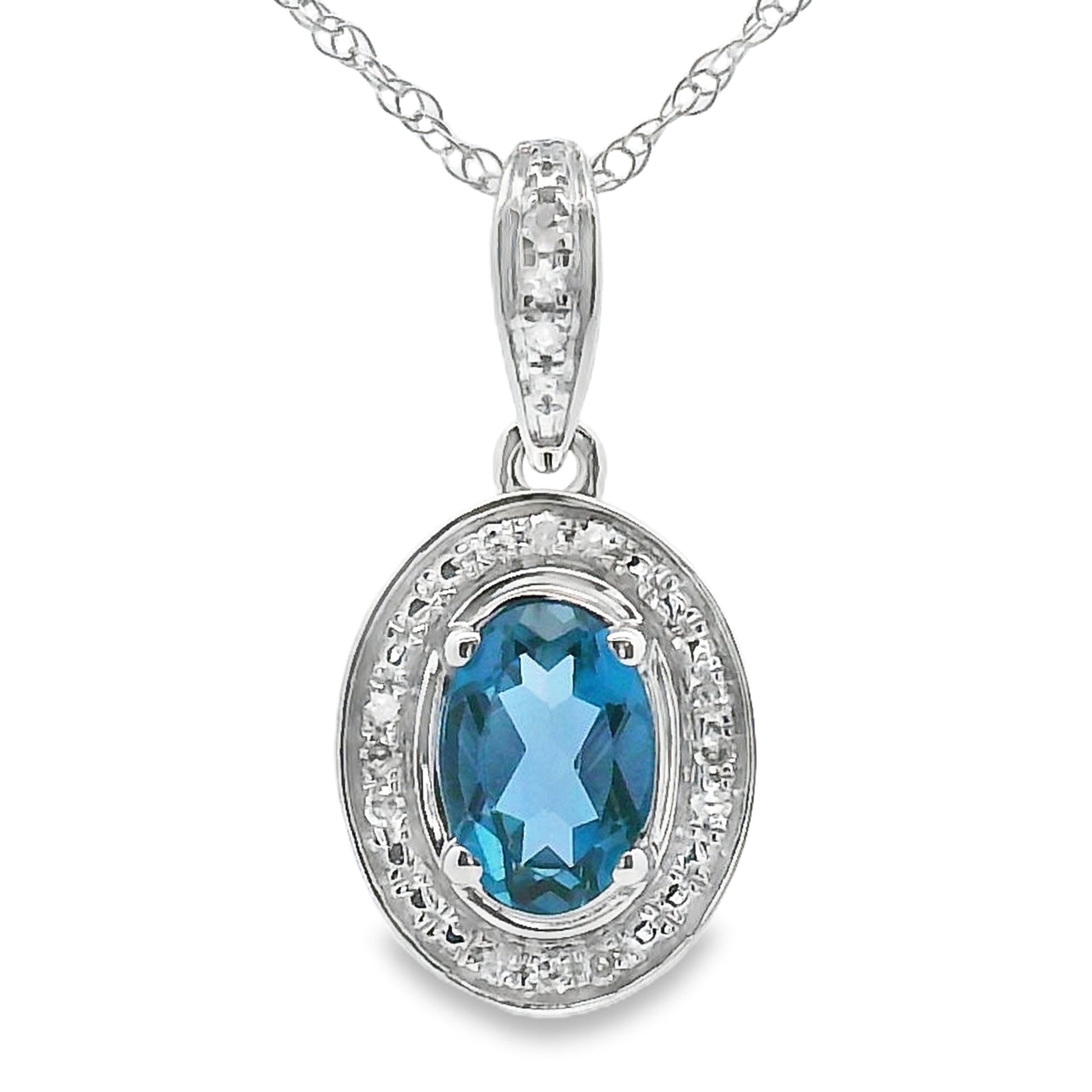 London Blue Topaz Fashion Pendants 10KT White Gold Bids.com