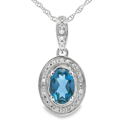 London Blue Topaz Fashion Pendants 10KT White Gold Bids.com