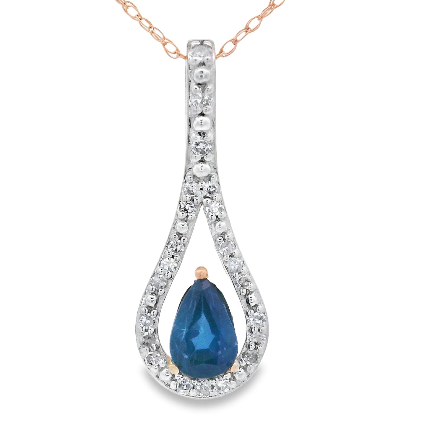 Sapphire Diamond Fashion Pendants 10KT Yellow Gold Bids.com