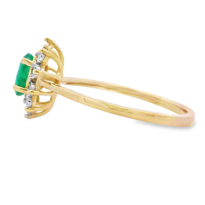 Genuine .43ct Emerald Diamond Ring 10KT Yellow Gold Bids.com