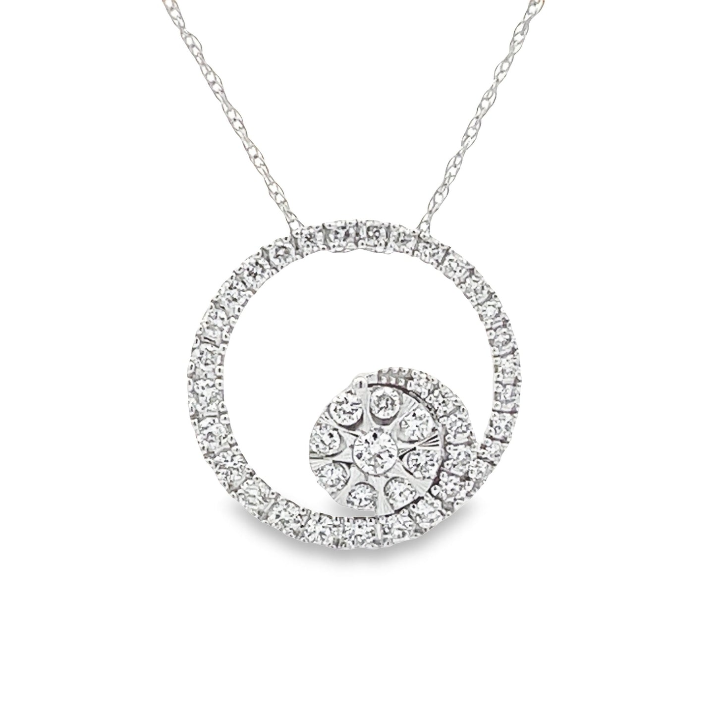 .50ct Diamond Circle of Love Pendant 14KT White Gold Bids.com