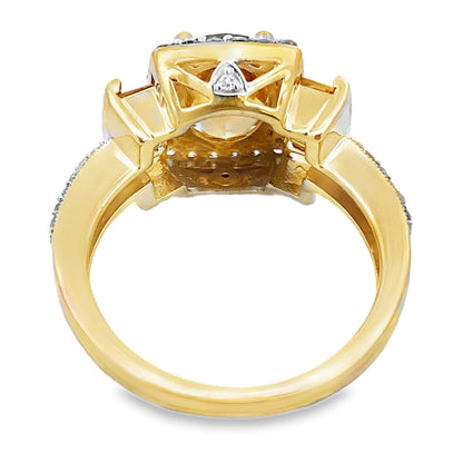 Genuine 2.47ct Citrine Diamond Ring 10KT Yellow Gold Bids.com