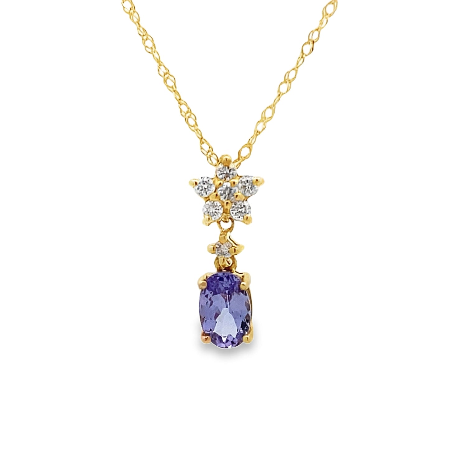 Tanzanite Diamond Fashion Pendants 14KT Yellow Gold Bids.com