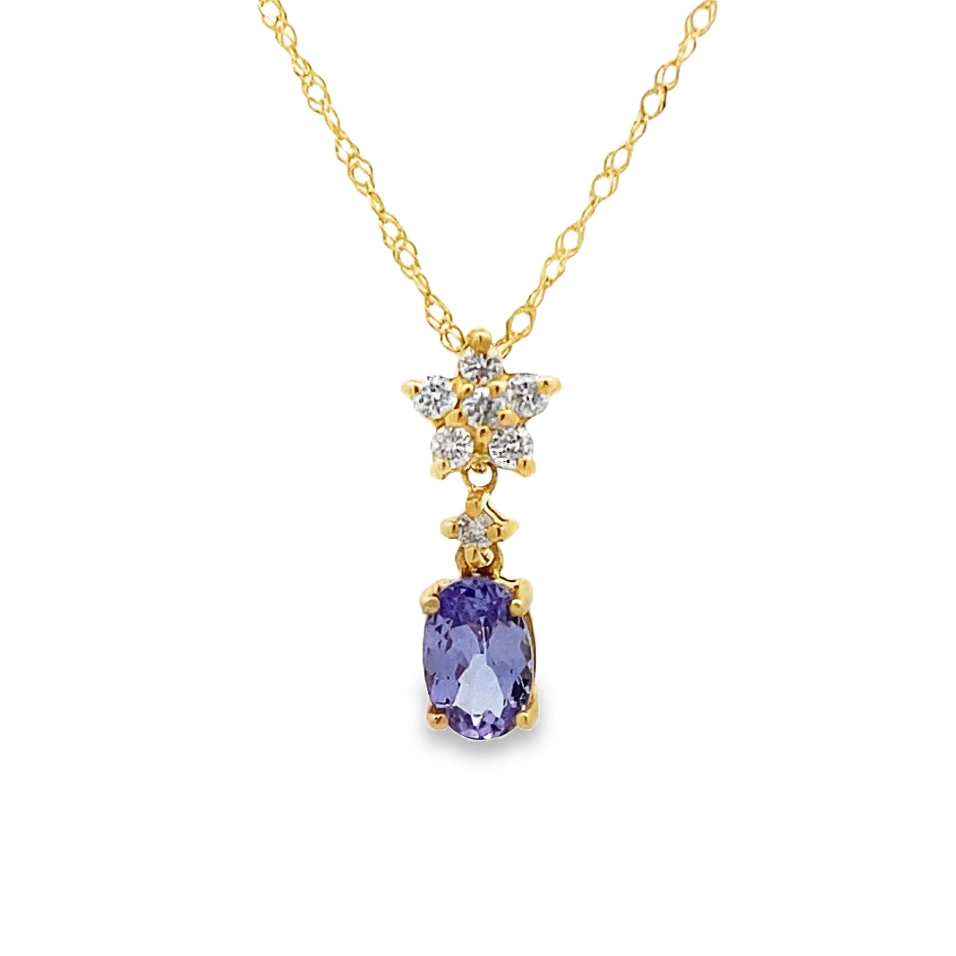Tanzanite Diamond Fashion Pendants 14KT Yellow Gold Bids.com