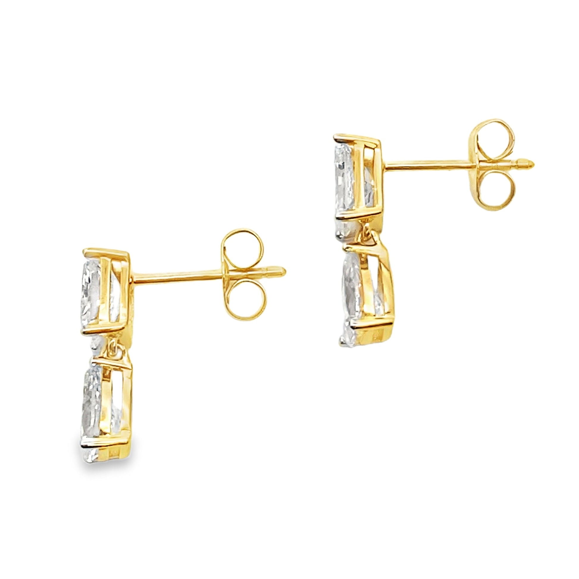 2.50ct Lab Grown Diamond Earrings 14KT Yellow Gold Bids.com