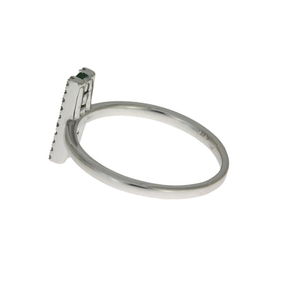 Natural .25ct Emerald Diamond Ring 14KT White Gold Bids.com