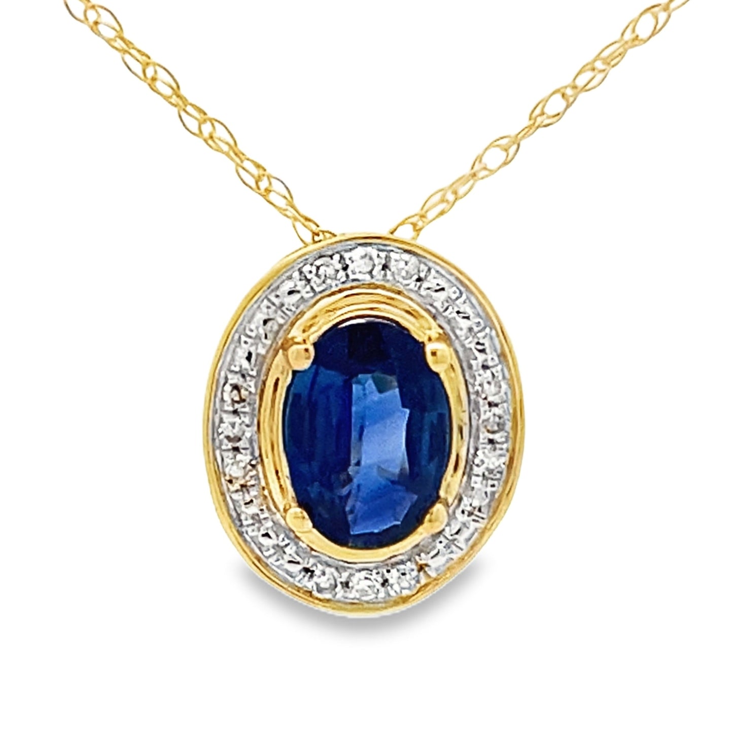 Sapphire Diamond Fashion Pendants 10KT Yellow Gold Bids.com