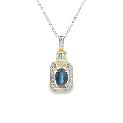 Sapphire Diamond Fashion Pendants 14KT Yellow Gold Bids.com
