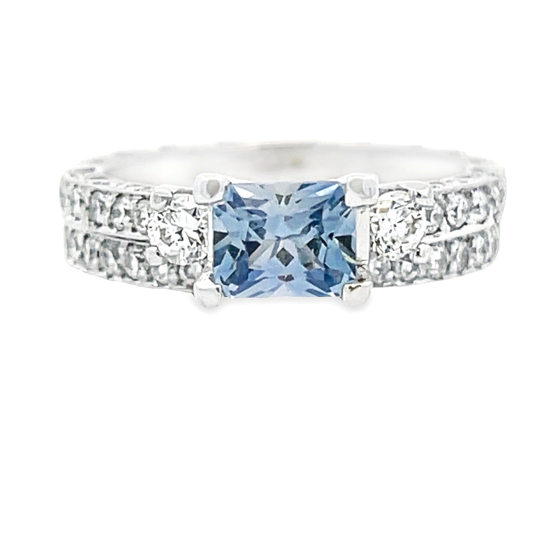 Antique Style Engagement Ring Set 14KT White Gold Bids.com