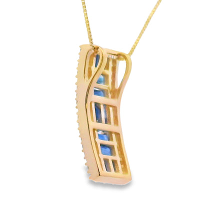 Sapphire Diamond Fashion Pendants 14KT Yellow Gold Bids.com