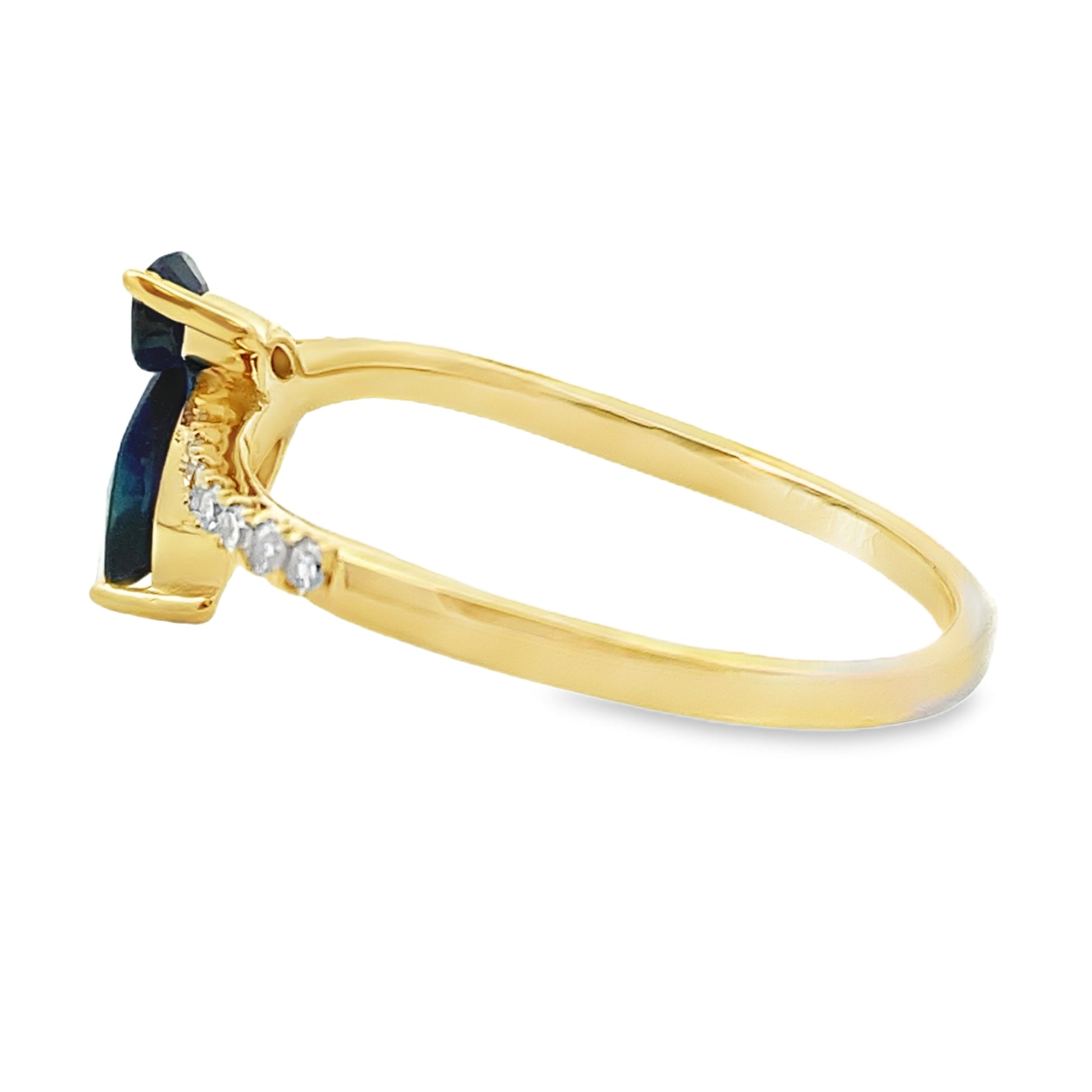 Natural .36ct Sapphire Diamond Ring 14KT Yellow Gold Bids.com