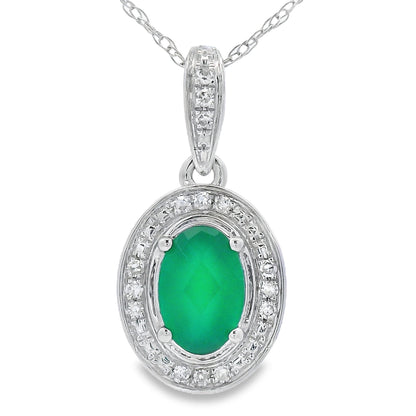 Chalcedony Diamond Fashion Pendants 10KT White Gold Bids.com