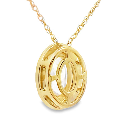 Rose Quartz Diamond Fashion Pendants 10KT Yellow Gold Bids.com