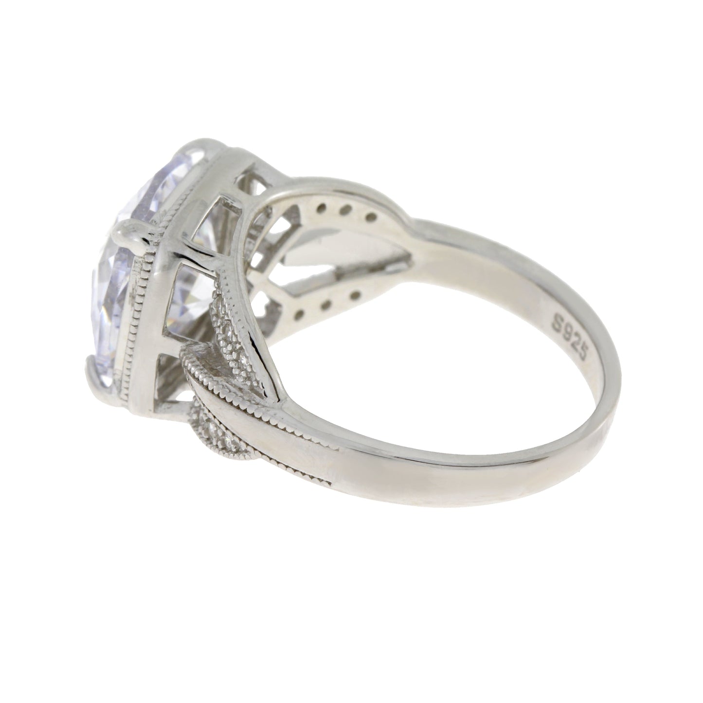 Genuine Cubic Zirconium Ring Sterling Silver Bids.com