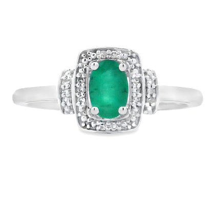 Genuine .45ct Emerald Diamond Ring 10KT White Gold Bids.com